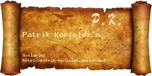 Patrik Koriolán névjegykártya